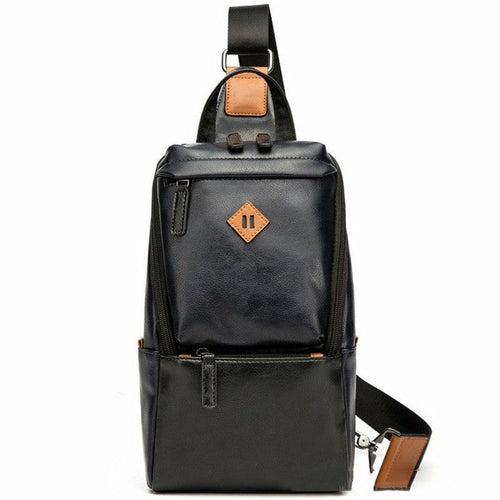 Soft Leather Men's Chest Bag For Hiking Sports