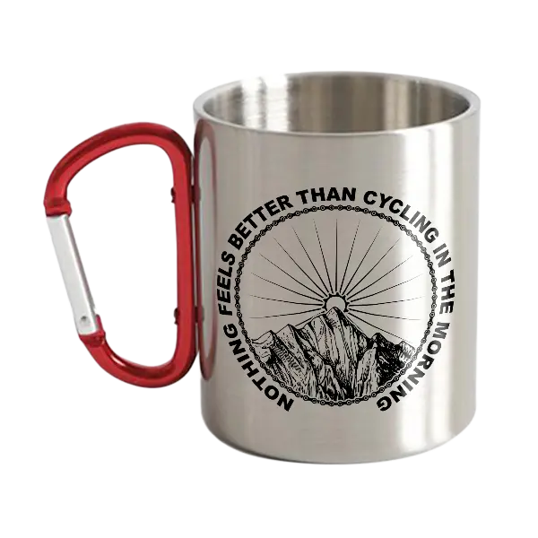 Cycling In The Morning Carabiner Mug 12oz